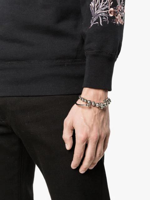 ALEXANDER MCQUEEN Skull Multi-bead Brass Bracelet In Silver