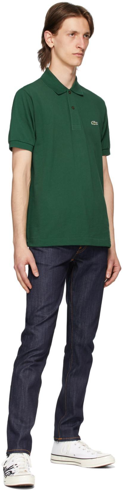 LACOSTE Stretch Pique Short-sleeve Slim Fit Polo Shirt In Green