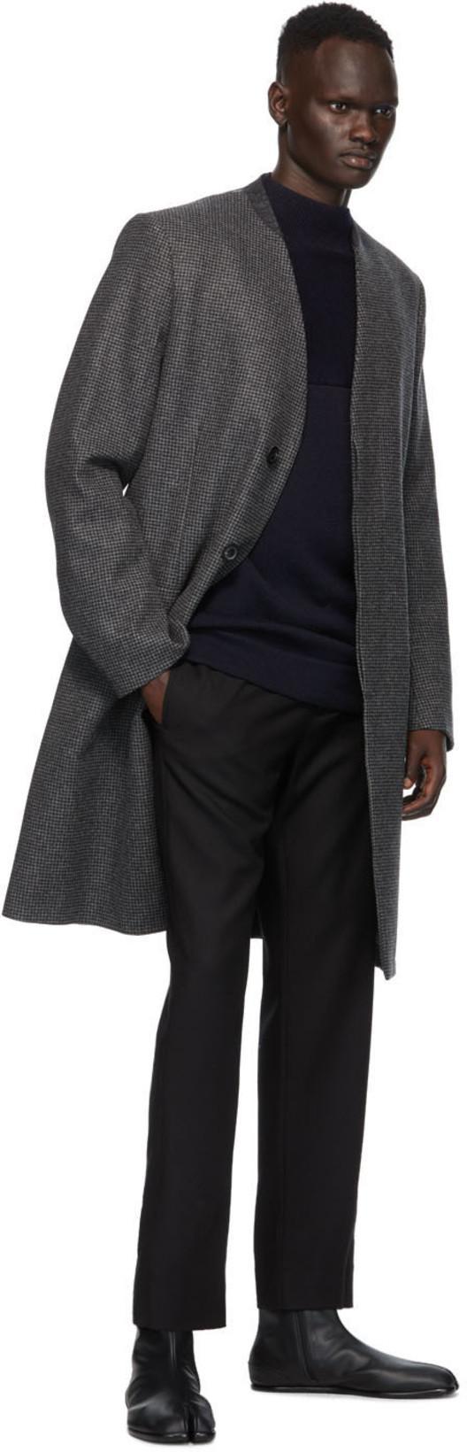 MAISON MARGIELA Black Tabi Leather Ankle Boots In Green