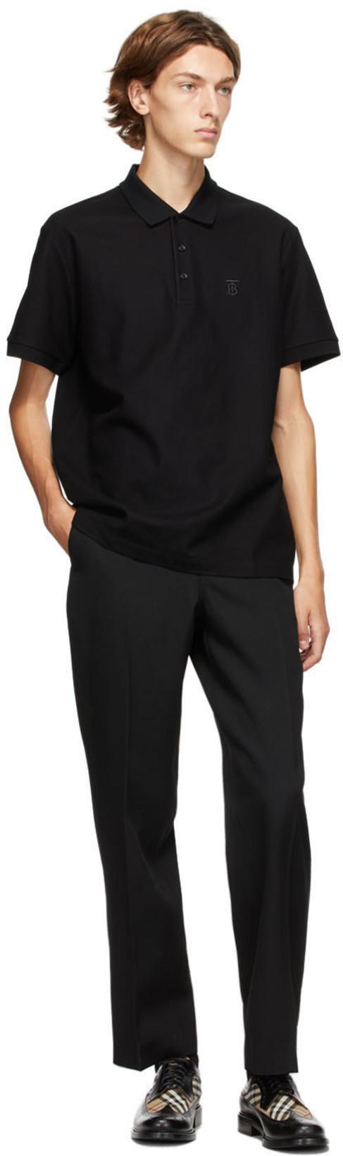 BURBERRY Eddie Tb Polo Shirt In Black