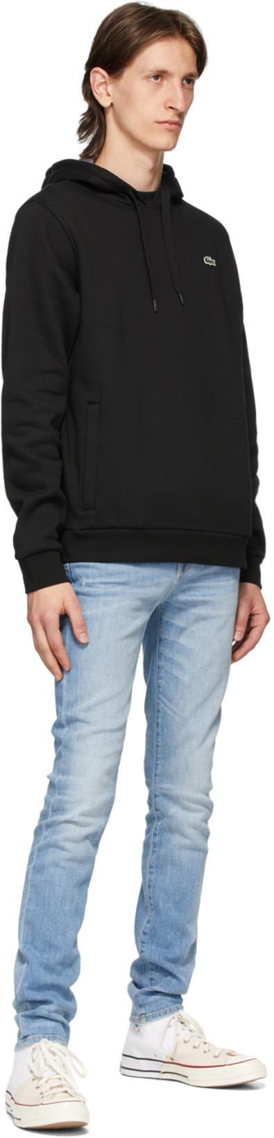 LACOSTE Embroidered-logo Cotton T-shirt In Black