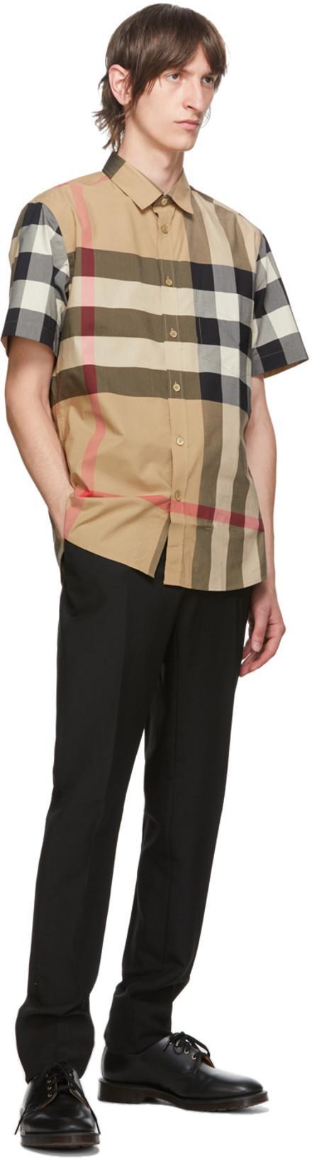 BURBERRY Men Cotton Shirt With Check Print In Multi