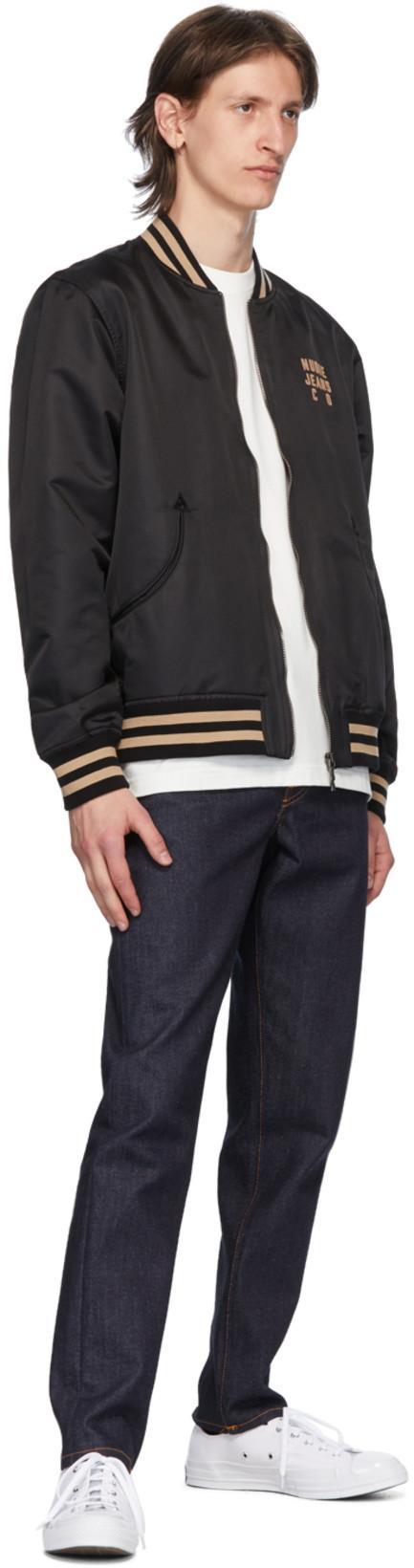 NUDIE JEANS Gritty Jackson Organic-cotton Straight-leg Jeans In Navy