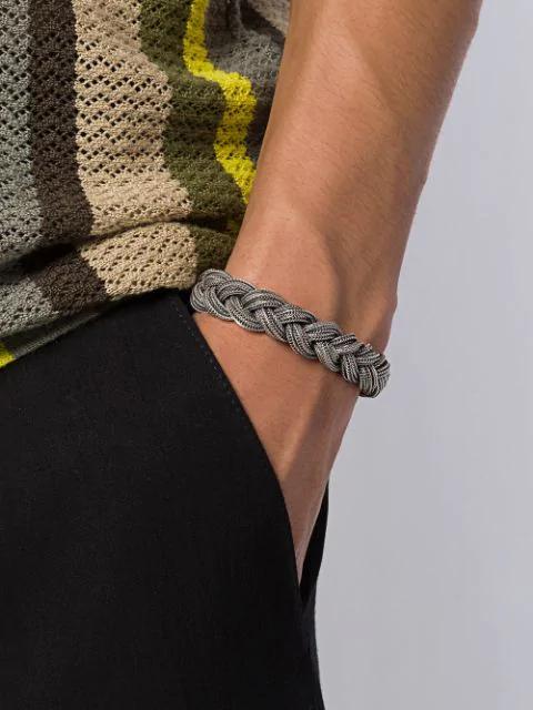 EMANUELE BICOCCHI Sterling Silver Braided Tassel Bracelet In Metallic