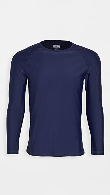 VILEBREQUIN Long-sleeve Turtle-accented Rash Guard Tee In Blue
