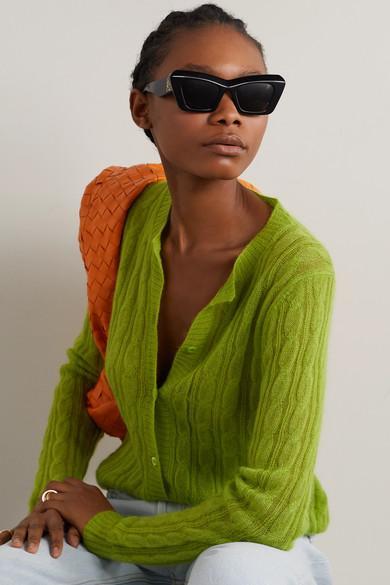 LOEWE Anagram-logo Cat-eye Acetate Sunglasses In Black