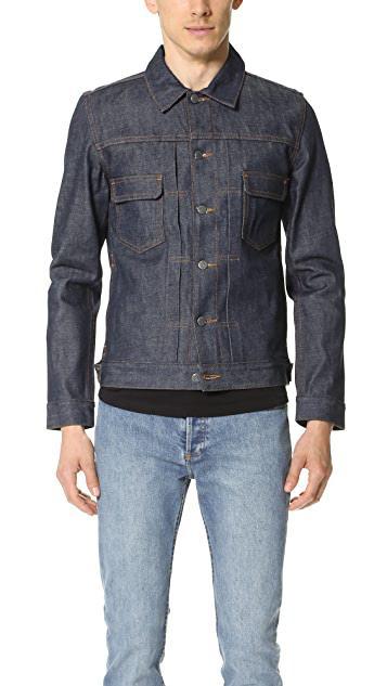 APC A.p.c. Classic Indigo Denim Jacket With Structured Silhouette In Blue