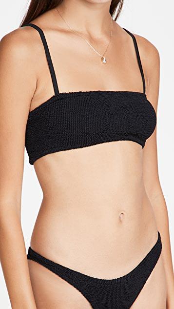 HUNZA G The Original Crinkle Bikini In Black