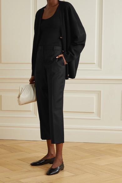 THEORY Treeca 2 Cropped Stretch-wool Slim-leg Pants In Black