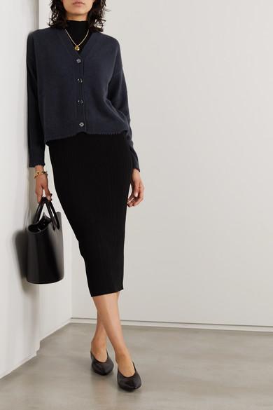 AEYDE Ida Leather Square-toe Ballerina Flats In Black