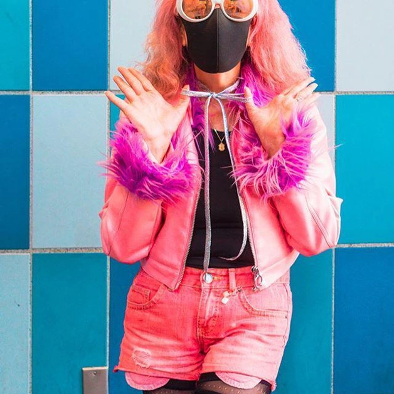theladykrishna's Post | Wearing: Michael Michael Kors Crinkled Leather Biker Jacket In Pink; Stella Mccartney Faux Leather Shorts In Pink