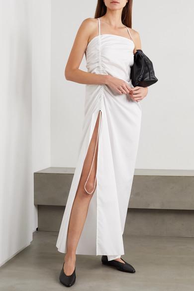 AEYDE Ida Leather Square-toe Ballerina Flats In Black