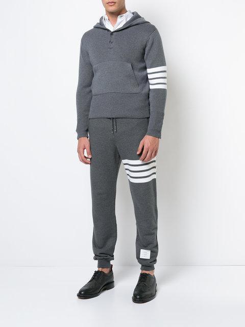 THOM BROWNE Engineered 4 Bar Jersey Sweatpant In Gray