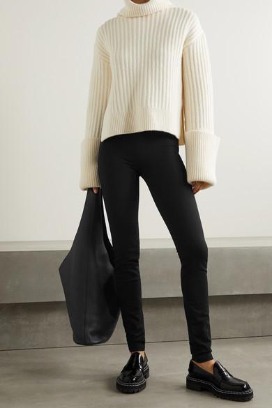 JOSEPH Gabardine Mid-rise Stretch-woven Leggings In Black