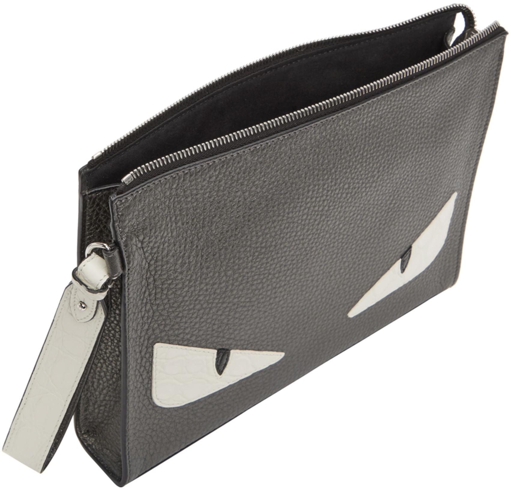 FENDI Rubber Slides With High Strap And Embossed Ff Motif Shoes In Black