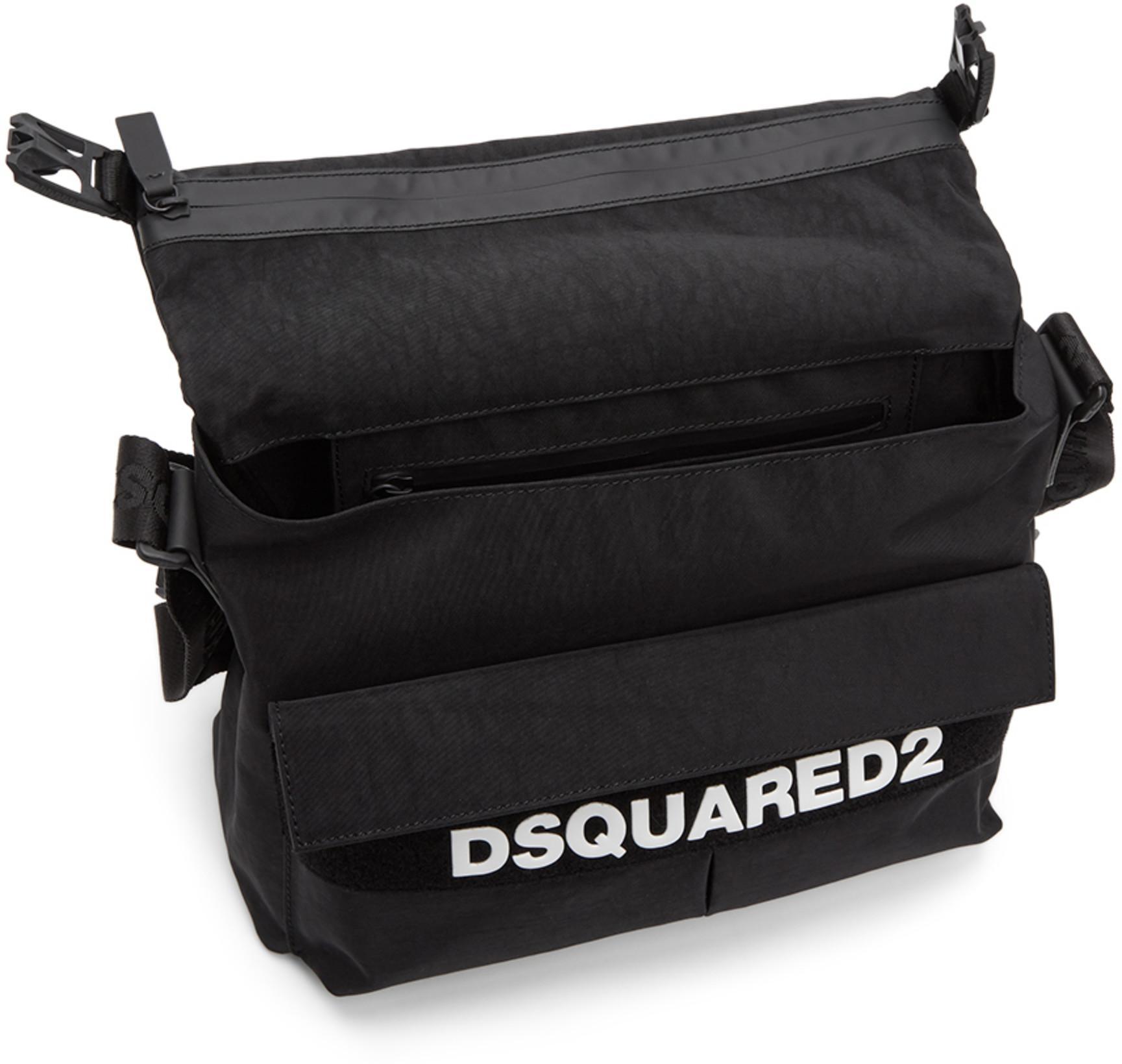 DSQUARED2 White Crewneck T-shirt With Maxi Logo Print On The Front In Cotton Man