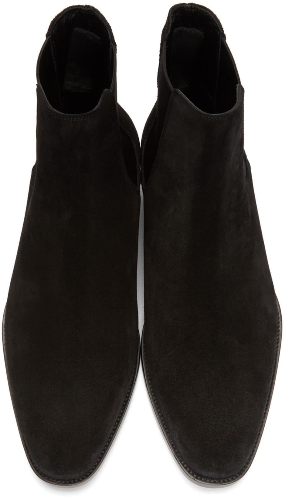 SAINT LAURENT Teddy Logo Patch Wool Blend Bomber Jacket In Noir