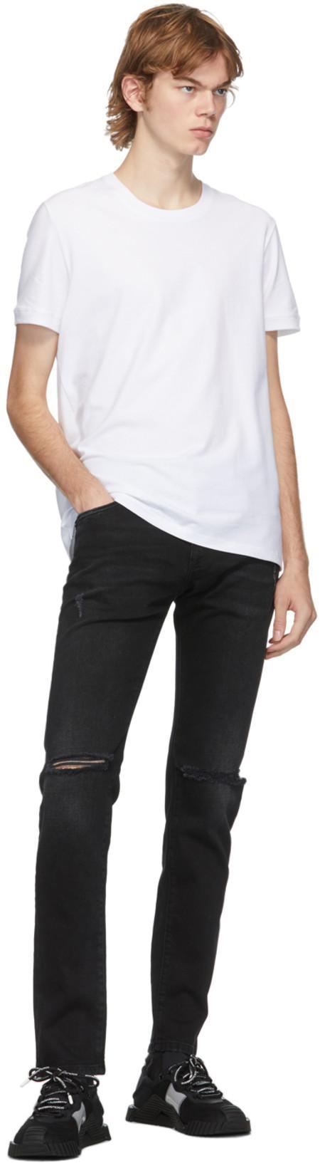 DOLCE & GABBANA Ns1 Slip On Sneakers In Mixed Materials In Black