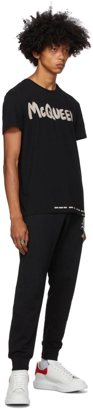 ALEXANDER MCQUEEN Black Cotton Logo Print T-shirt