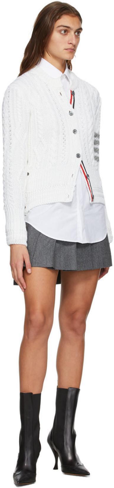 THOM BROWNE Wool Pleated Mini Skirt In Grey