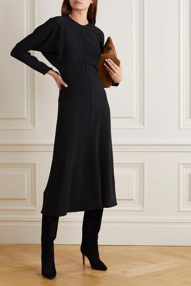 VICTORIA BECKHAM Dolman Viscose Blend Midi Dress In Black