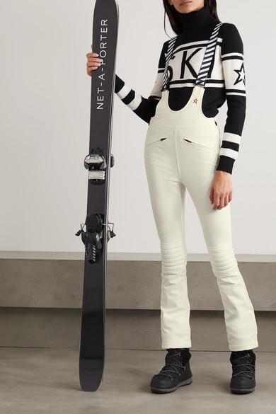 PERFECT MOMENT Schild Intarsia Merino Wool Turtleneck Sweater In Black