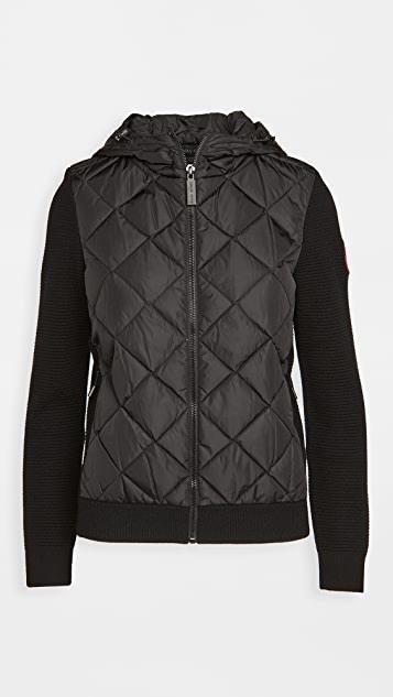 CANADA GOOSE Hybridge Cardigan With Padded Front Panel In Black