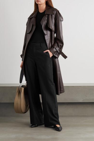 AEYDE Ida Leather Square-toe Ballerina Flats In Black