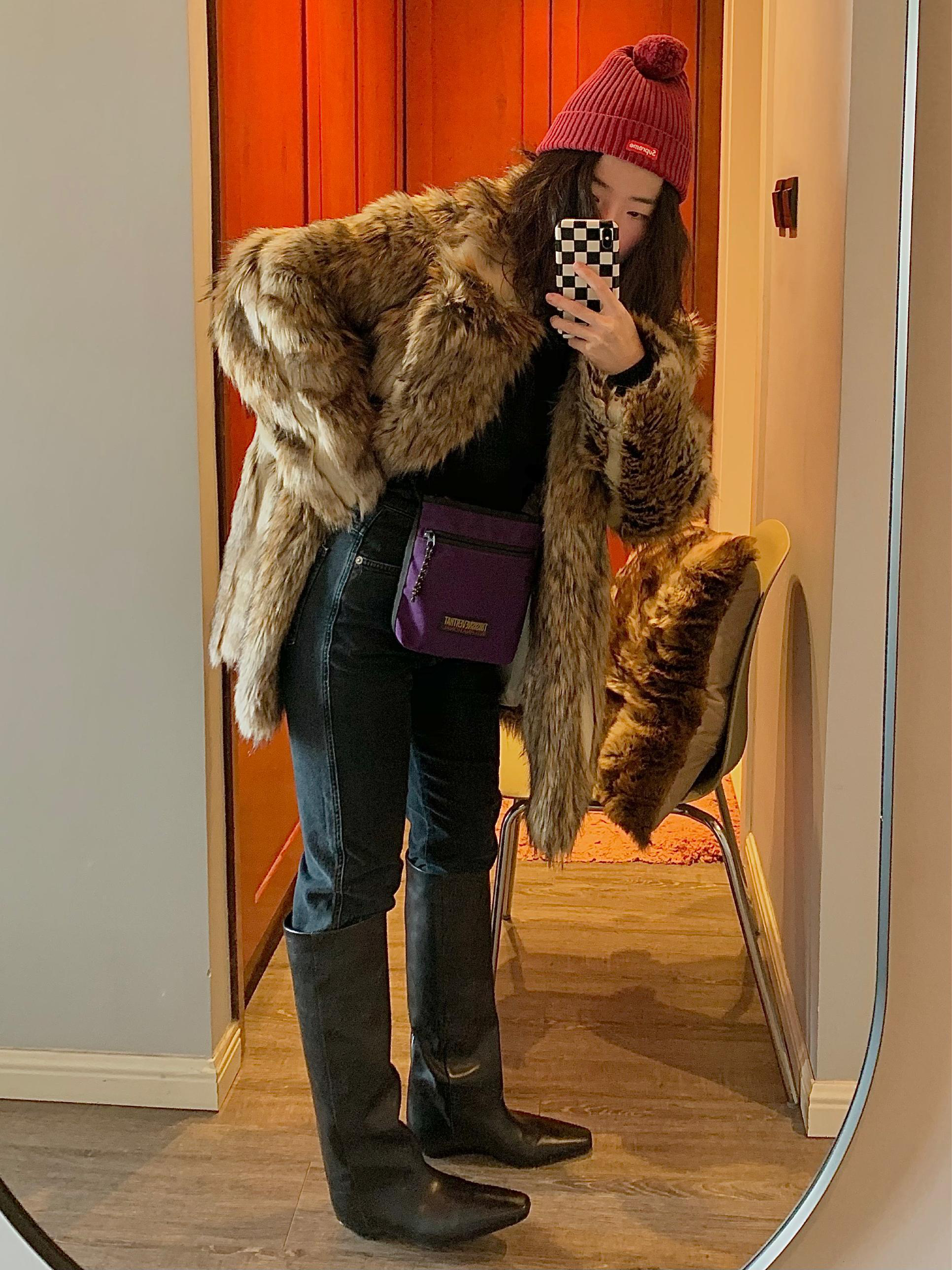 KHAITE Davis Slouchy Leather Knee Boots In Black