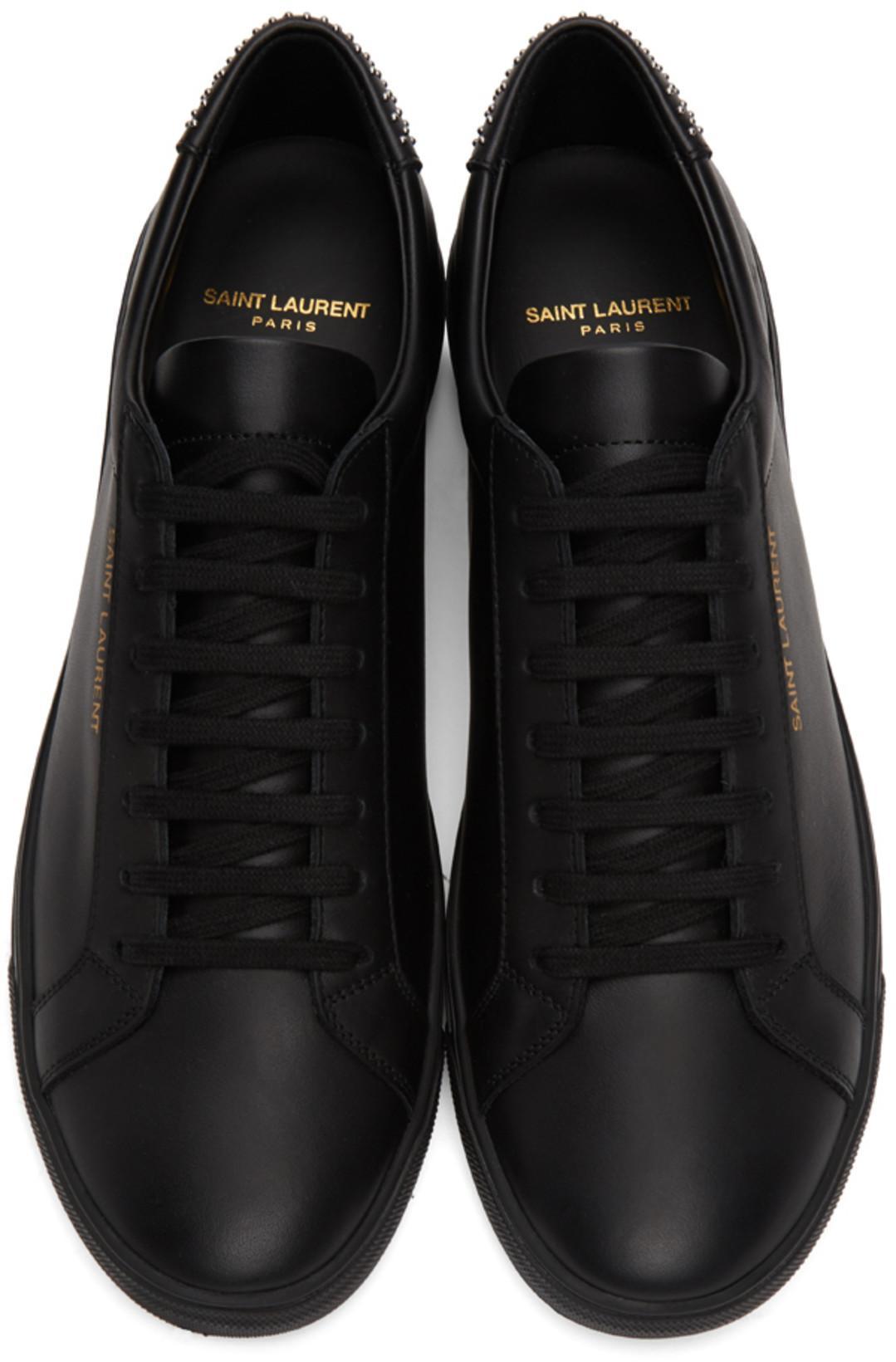 SAINT LAURENT Andy Black Leather Sneakers