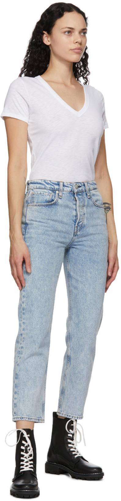 RAG & BONE The Vee Slub Pima Cotton-jersey T-shirt In Bright White