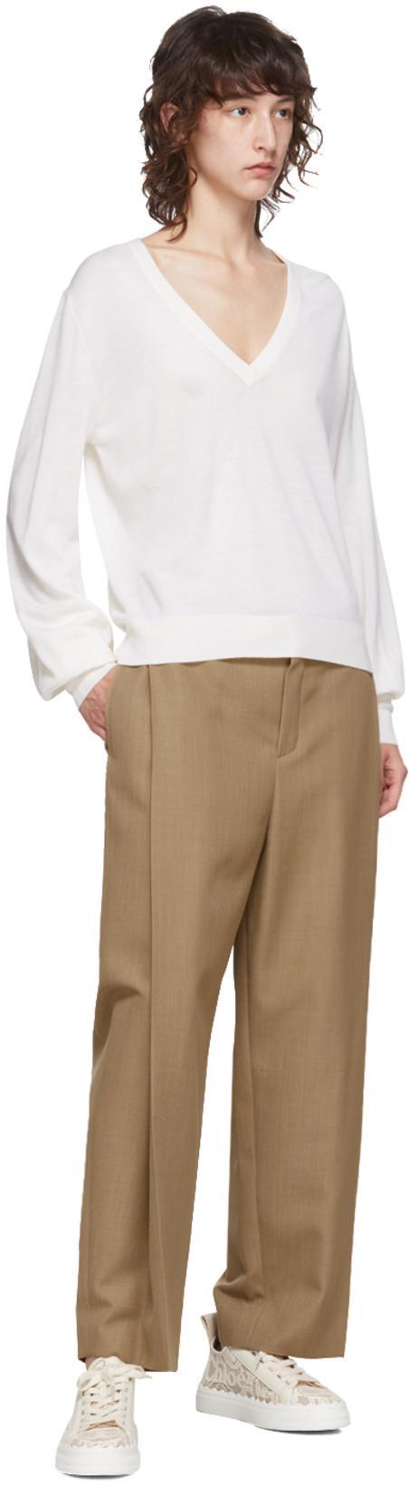 CHLOÉ Lace Lauren Low-top Sneakers With Pull Tab In White