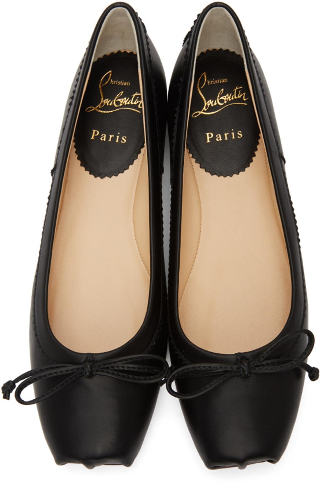 CHRISTIAN LOUBOUTIN 10mm Mamadrague Nappa Ballerina Flats In Black
