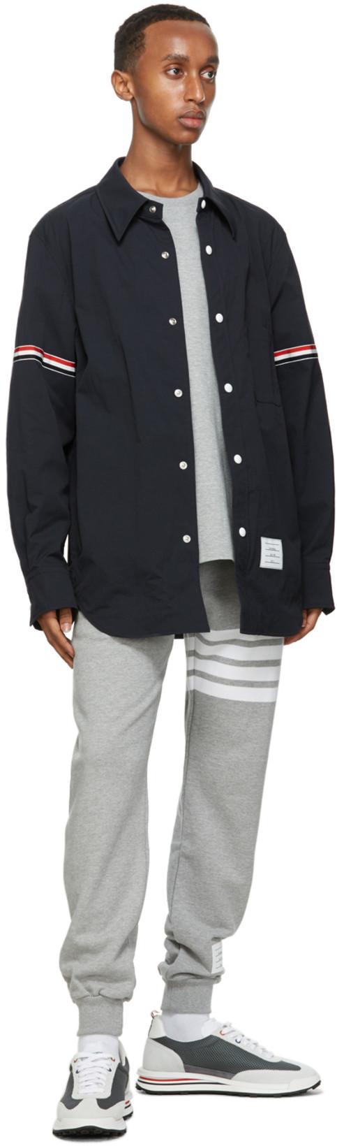 THOM BROWNE Side Slit Relaxed T-shirt In Grey