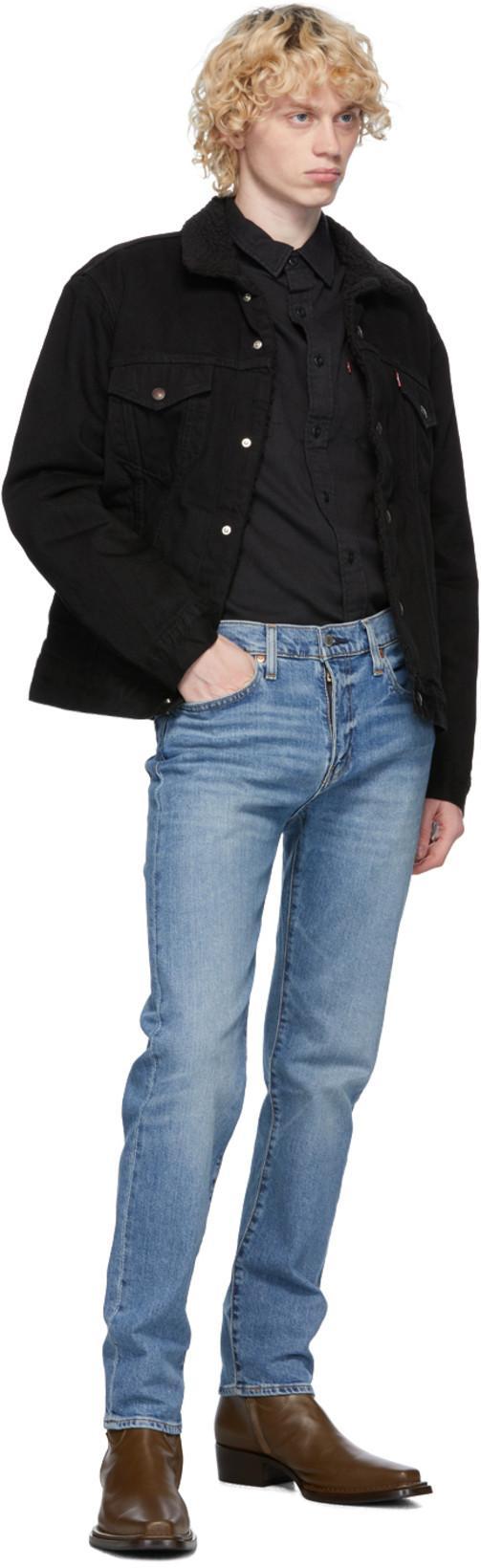 LEVI'S Relaxed Fit Faux Shearling Lined Denim Trucker Jacket In Black