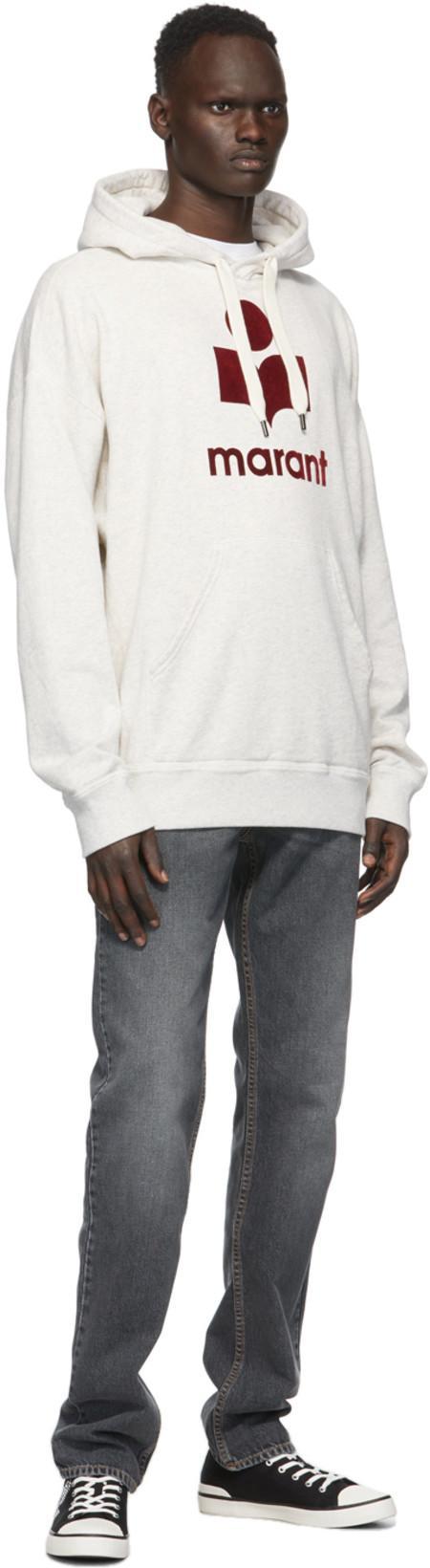 ISABEL MARANT Linen Crew Neck T-shirt With Bold Graphic Logo In White
