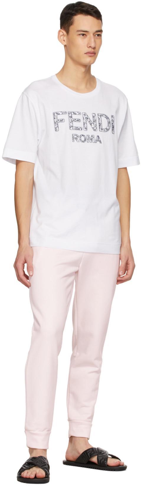 FENDI Rubber Slides With High Strap And Embossed Ff Motif Shoes In Black