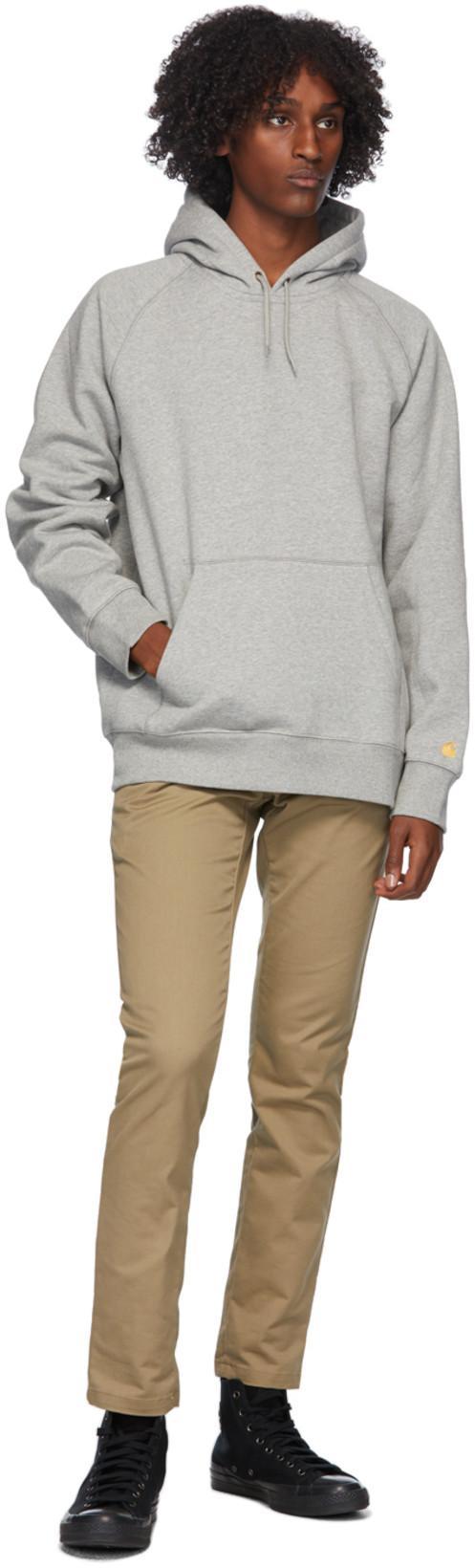 CARHARTT Hooded Chase Sweatshirt Heather Grey In Gray