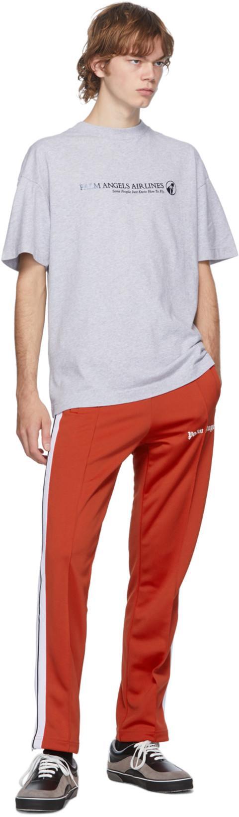 PALM ANGELS Side Stripe Track Pants In Red