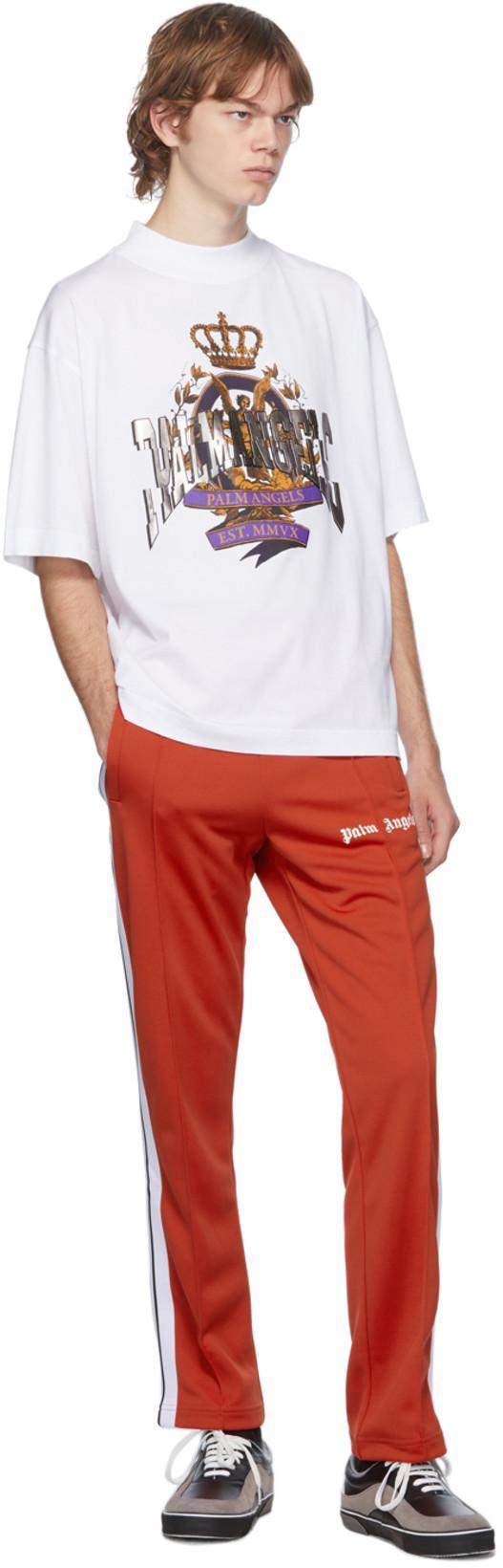 PALM ANGELS Side Stripe Track Pants In Red