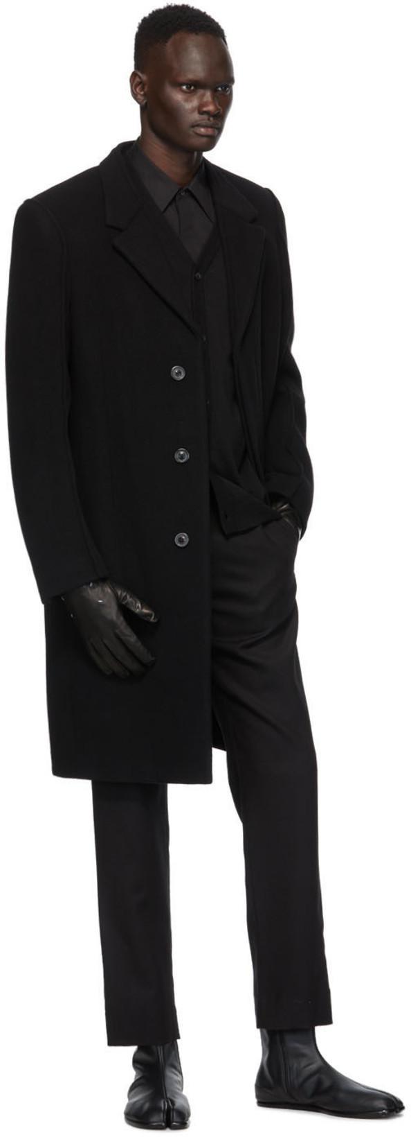 MAISON MARGIELA Black Tabi Leather Ankle Boots In Green