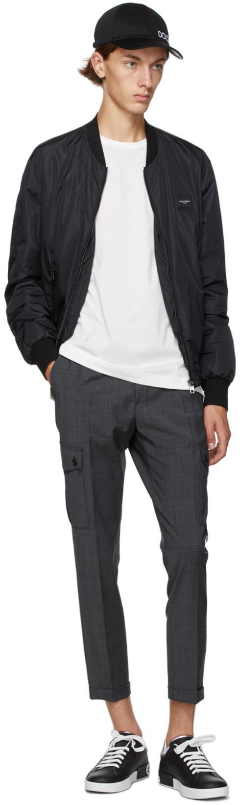 DOLCE & GABBANA Black Nylon Outerwear Jacket