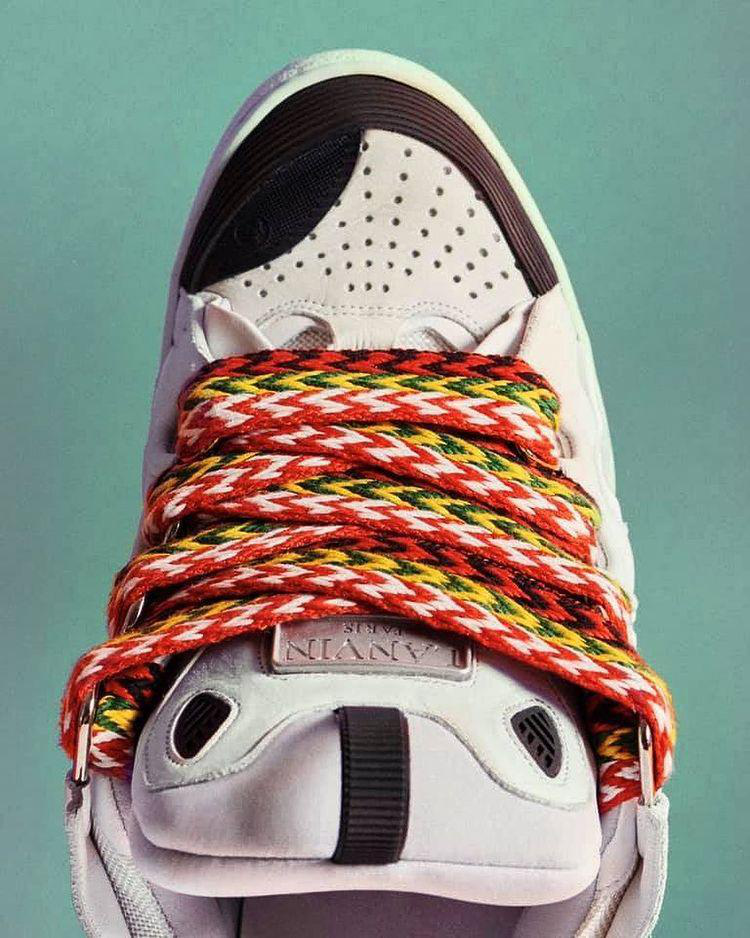 LANVIN Leather Sneakers With Unique Lacing System In Multi