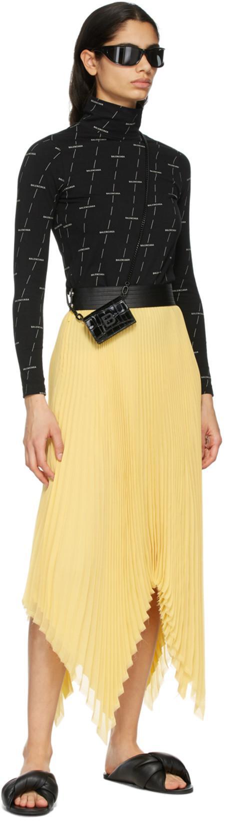 BALENCIAGA Women's Drapy Leather Slide Sandals In Black