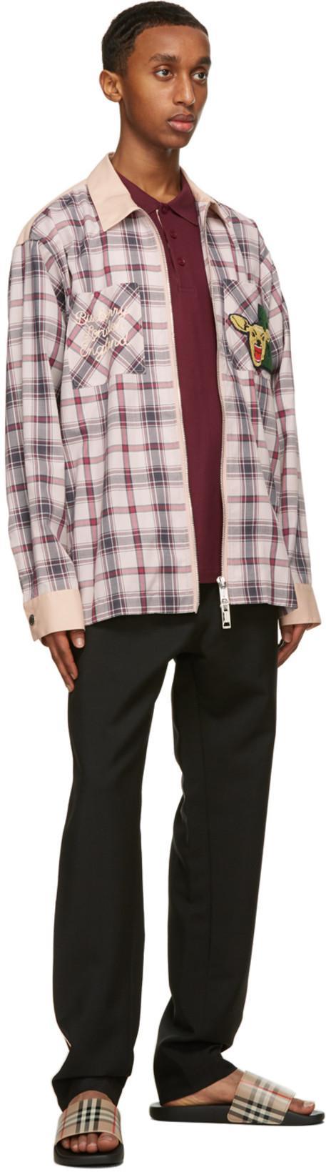 BURBERRY Men Vintage Check Print Slides In Black