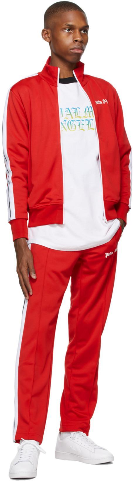 PALM ANGELS Side Stripe Track Pants In Red