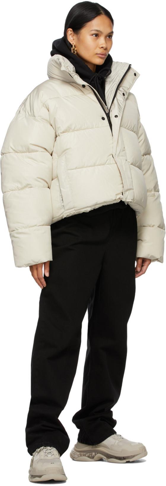 BALENCIAGA Bb Oversized Cropped Hooded Quilted Shell Jacket In 9757 Chalky