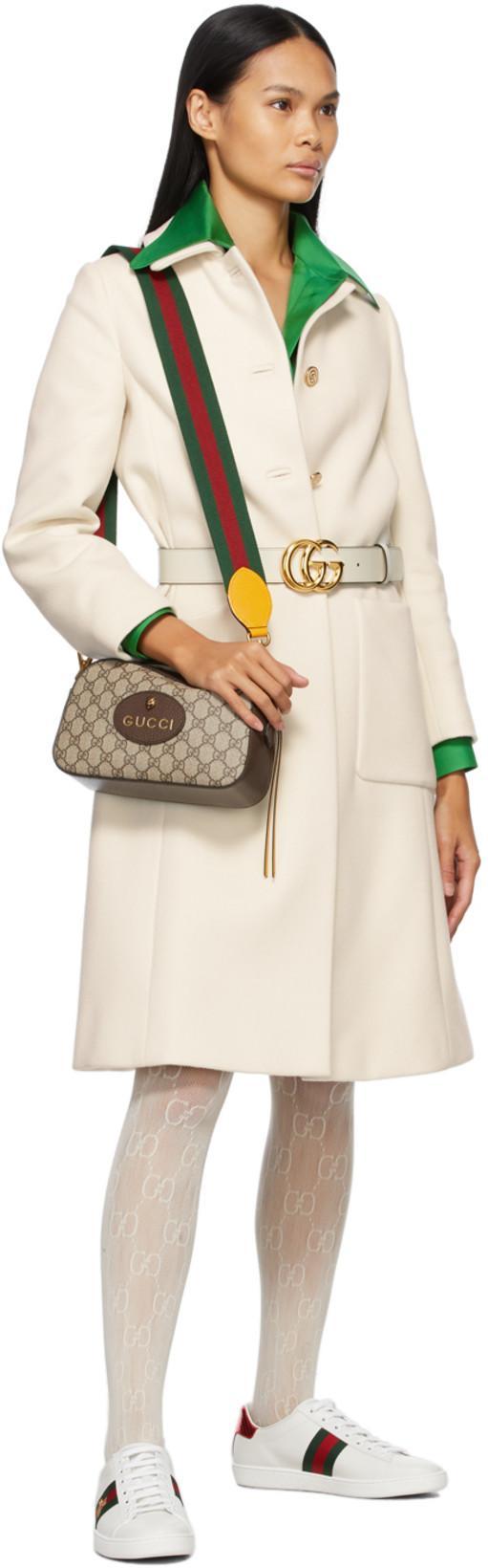 GUCCI Ace Embroidered Leather Sneaker In White