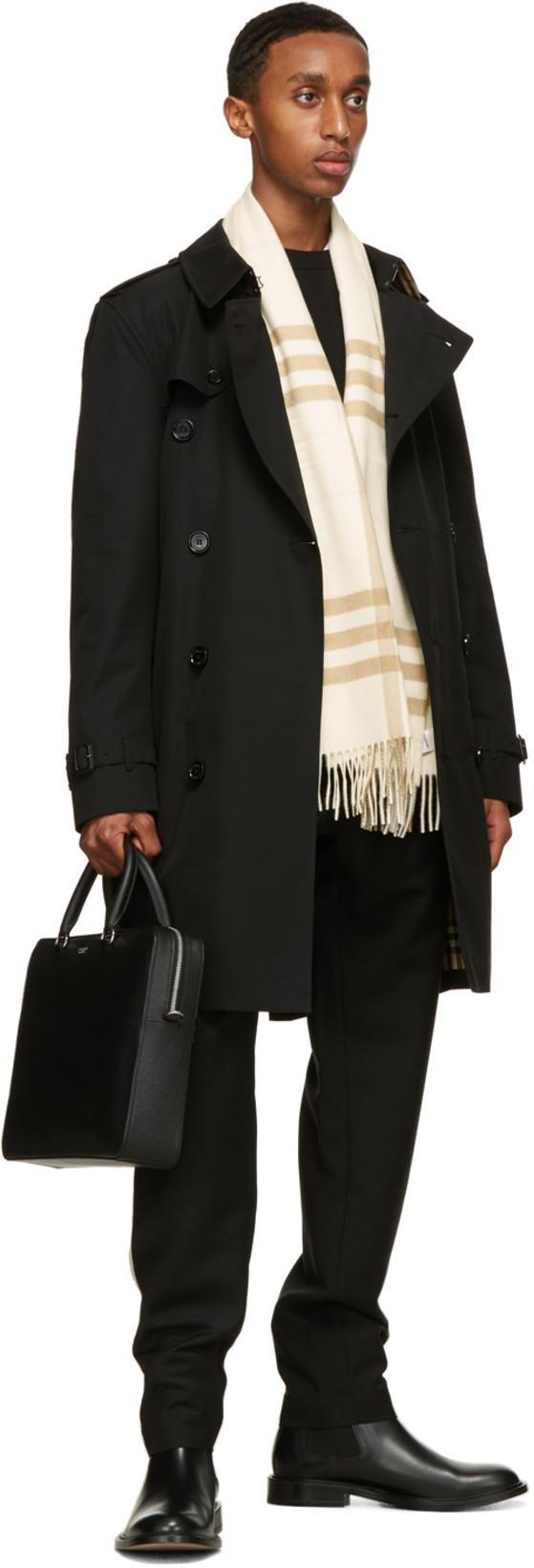 BURBERRY Black Chelsea Heritage Mid-length Trench Coat