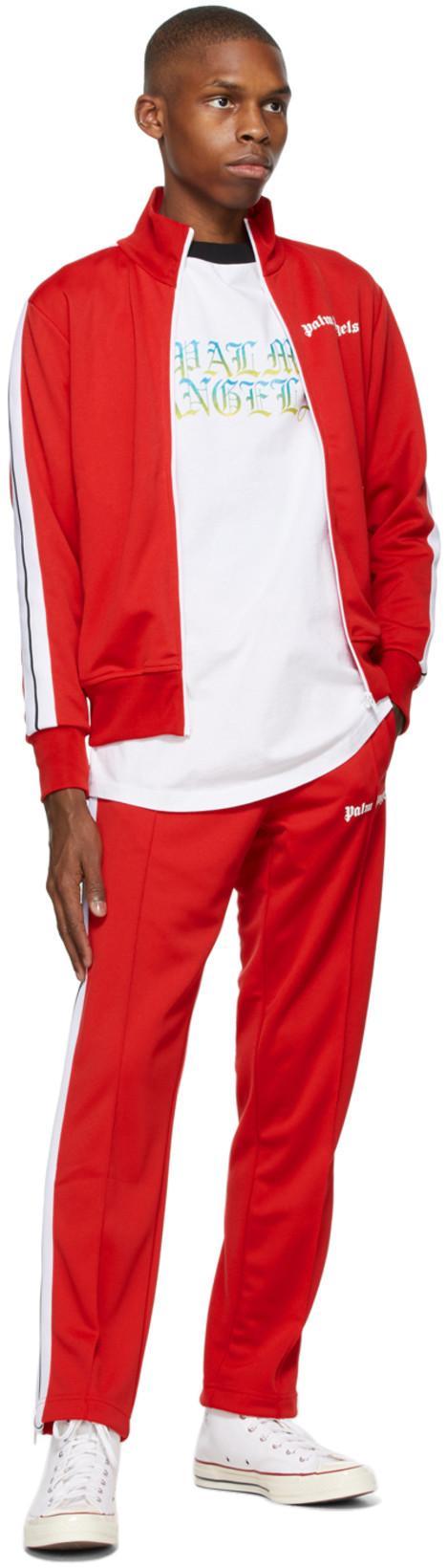 PALM ANGELS Side Stripe Track Pants In Red